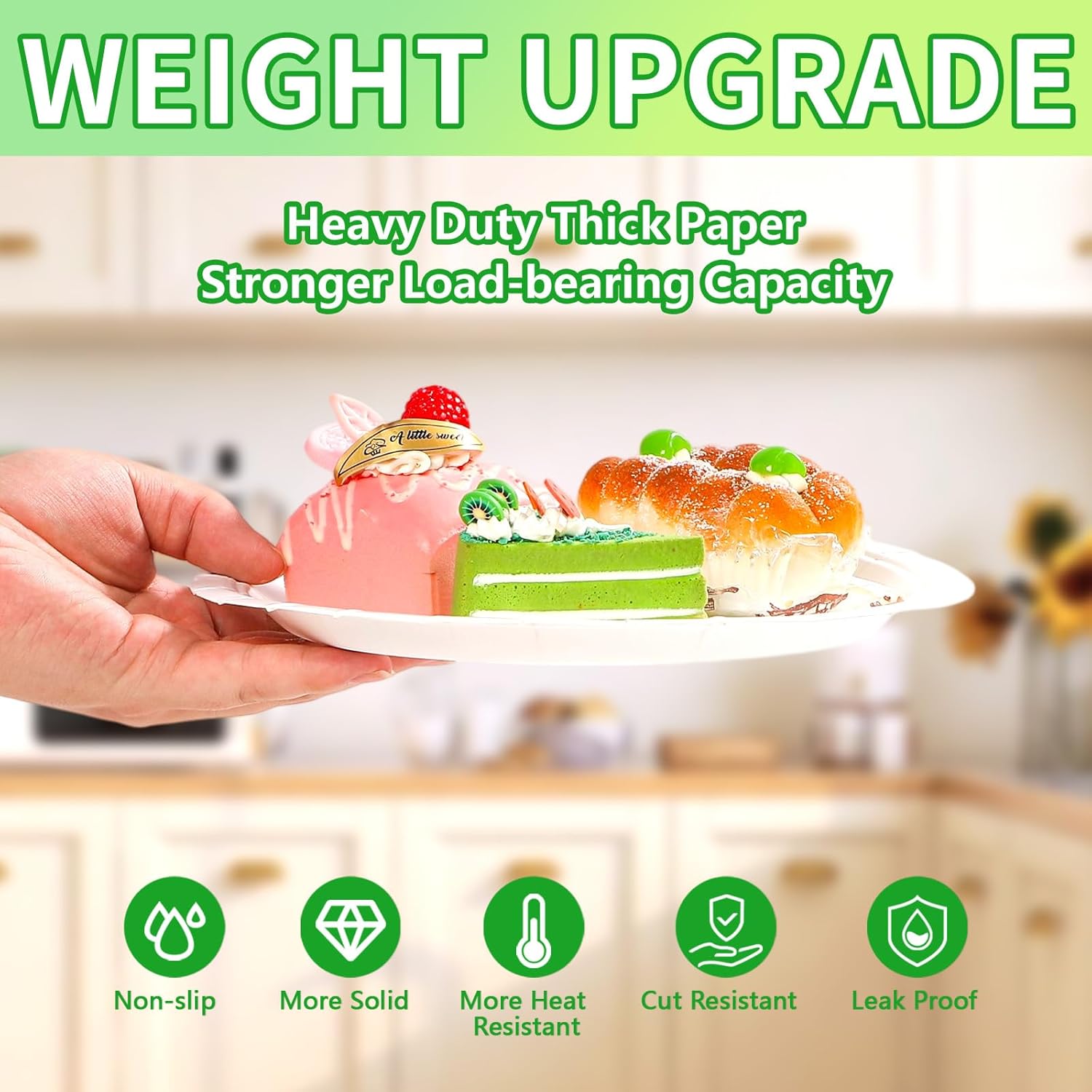 Grencian 60Pcs Golf Party Paper Plates 9" Disposable Heavy Duty White and Green Golf Symbol Dessert Paper Plates Let’s Par-Tee Birthday Tableware Set for Par-Tee Kids Birthday Sports Party Supplies - Image 4