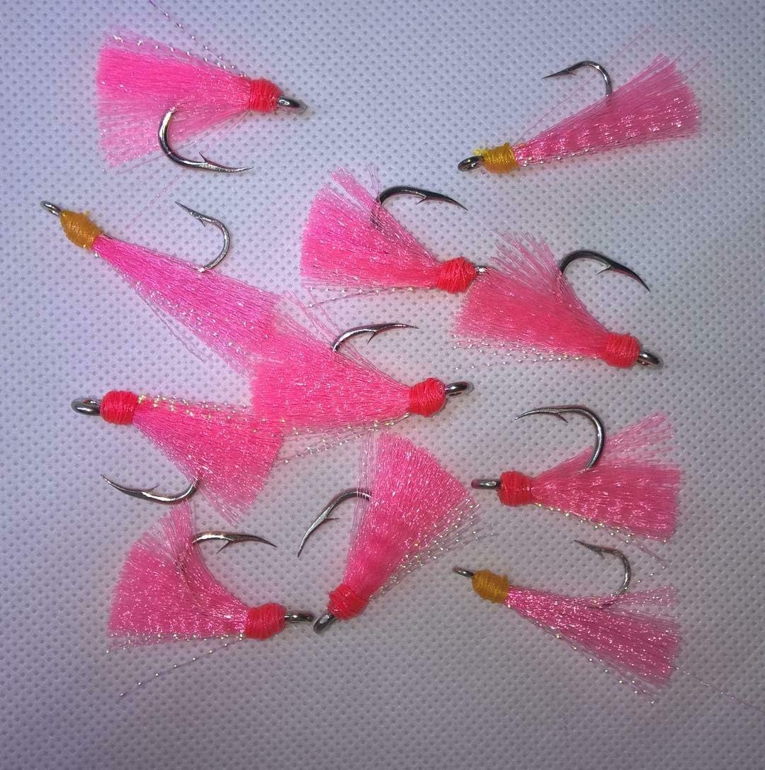Pompano Jig Teasers Pack Color Choice Fly Teaser #2 Hook - Color All Pink/in Pack 10#110820
