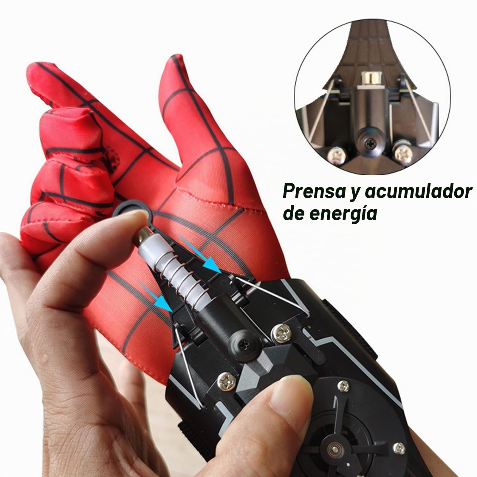 Lanzador de telarañas, Retorno automático de Cuerda, Lanzador Web como Tributo a Spidey, Spider Web Shooter Peter Parker, Perfecto for Cosplay, Halloween y más