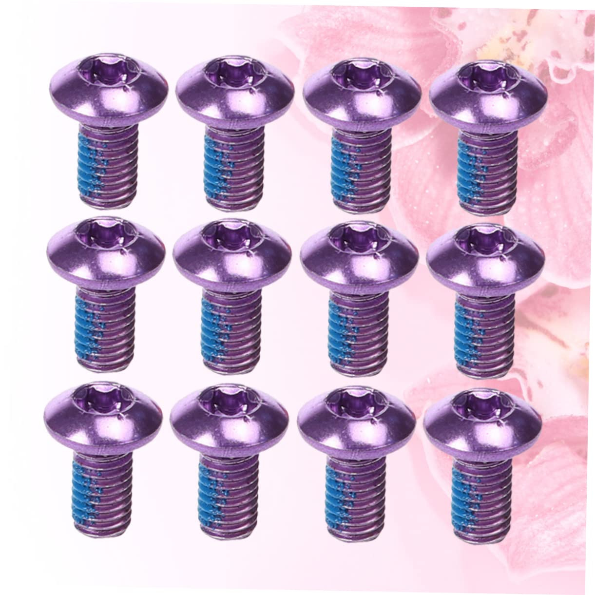 FUNOMOCYA Mountain Bike Brake Bolt and Nut 12pcs Titanium Steel M5*10mm Purple Disc Brake Pad Screws High Strength