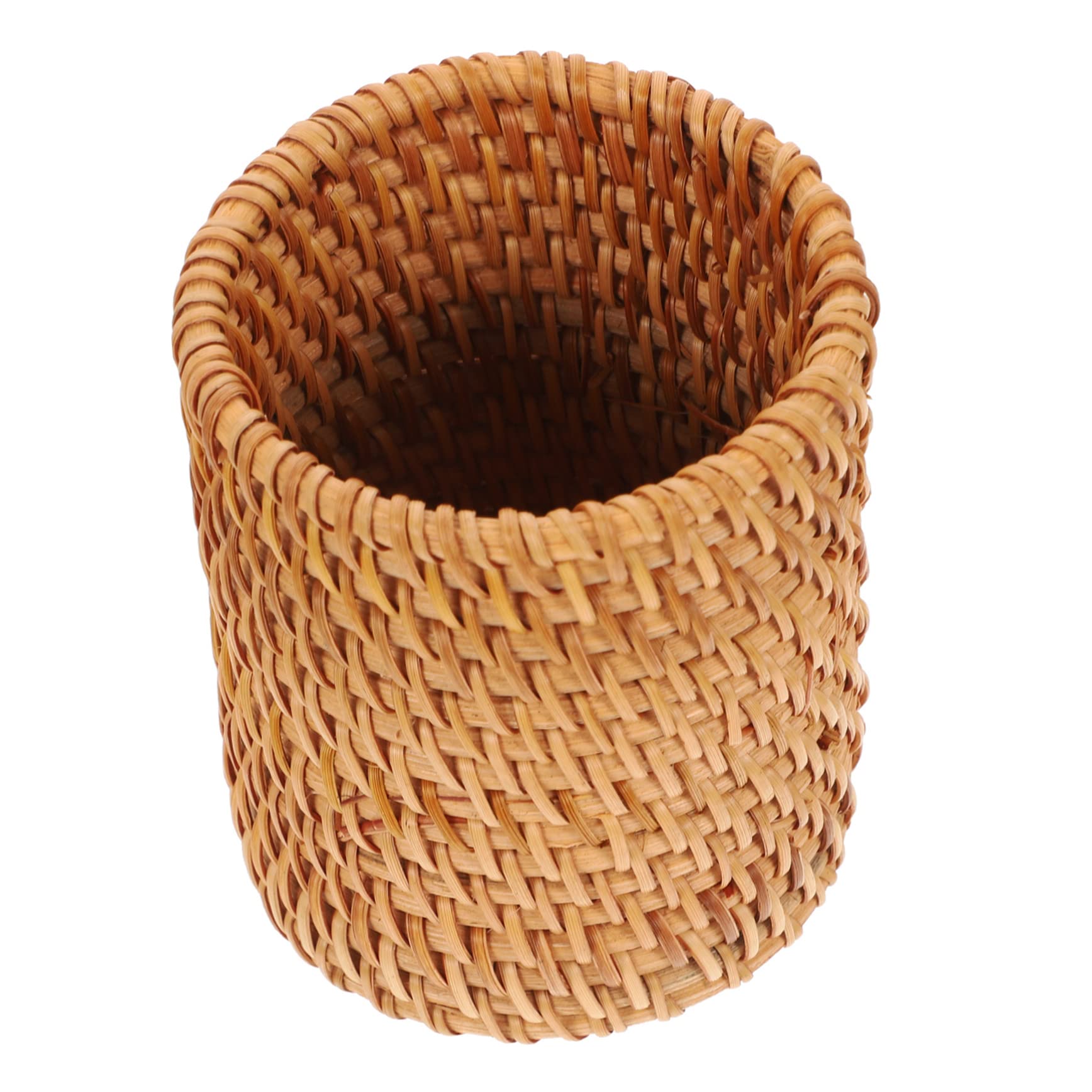 NUOBESTY 3piezas Organizador De Escritorio De Rattan Natural Portalápices Multiusos Para Papelería Recipiente De Almacenamiento Para y Artesanal y Ecológico