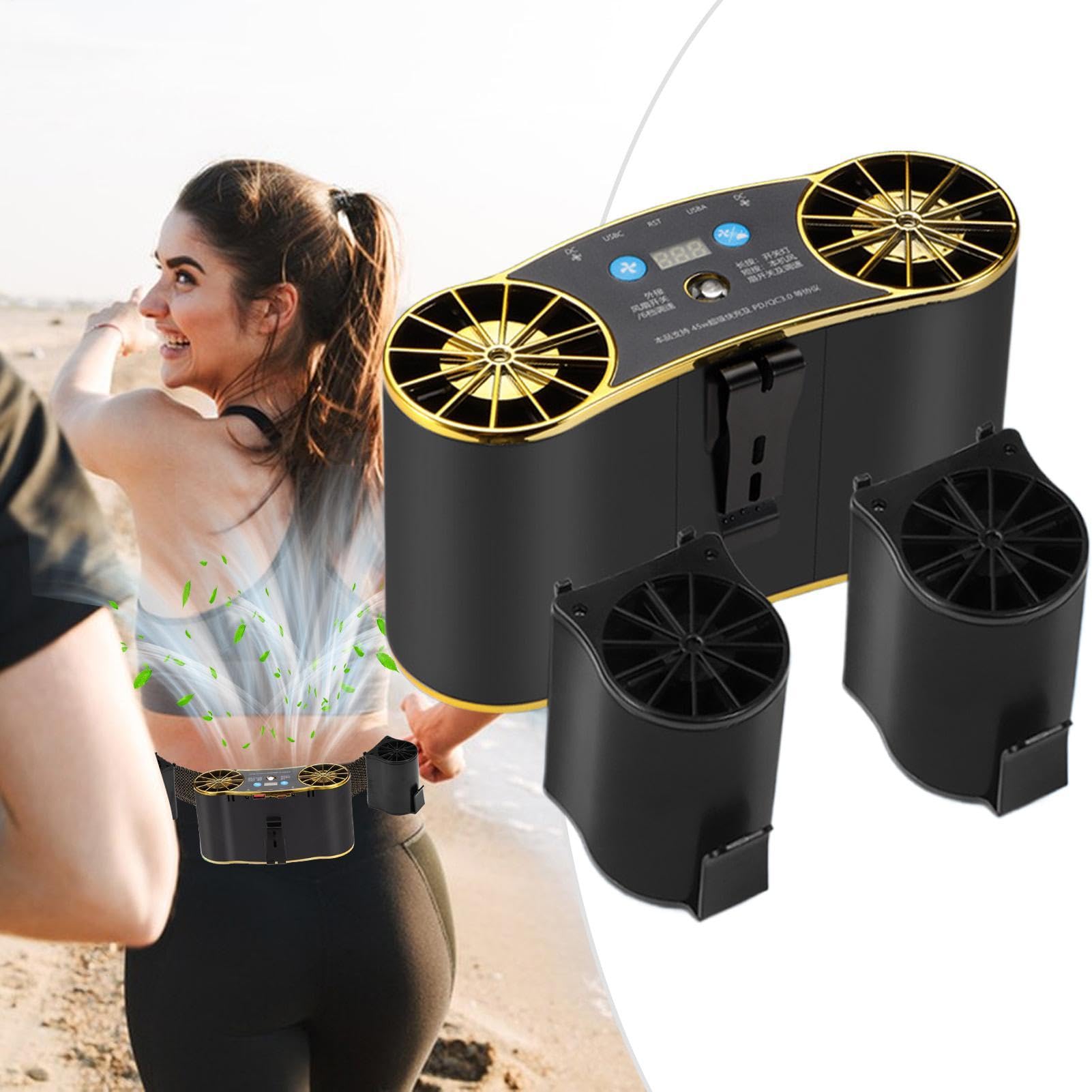 Ventilador de cintura portátil, circulador de aire, recargable por USB