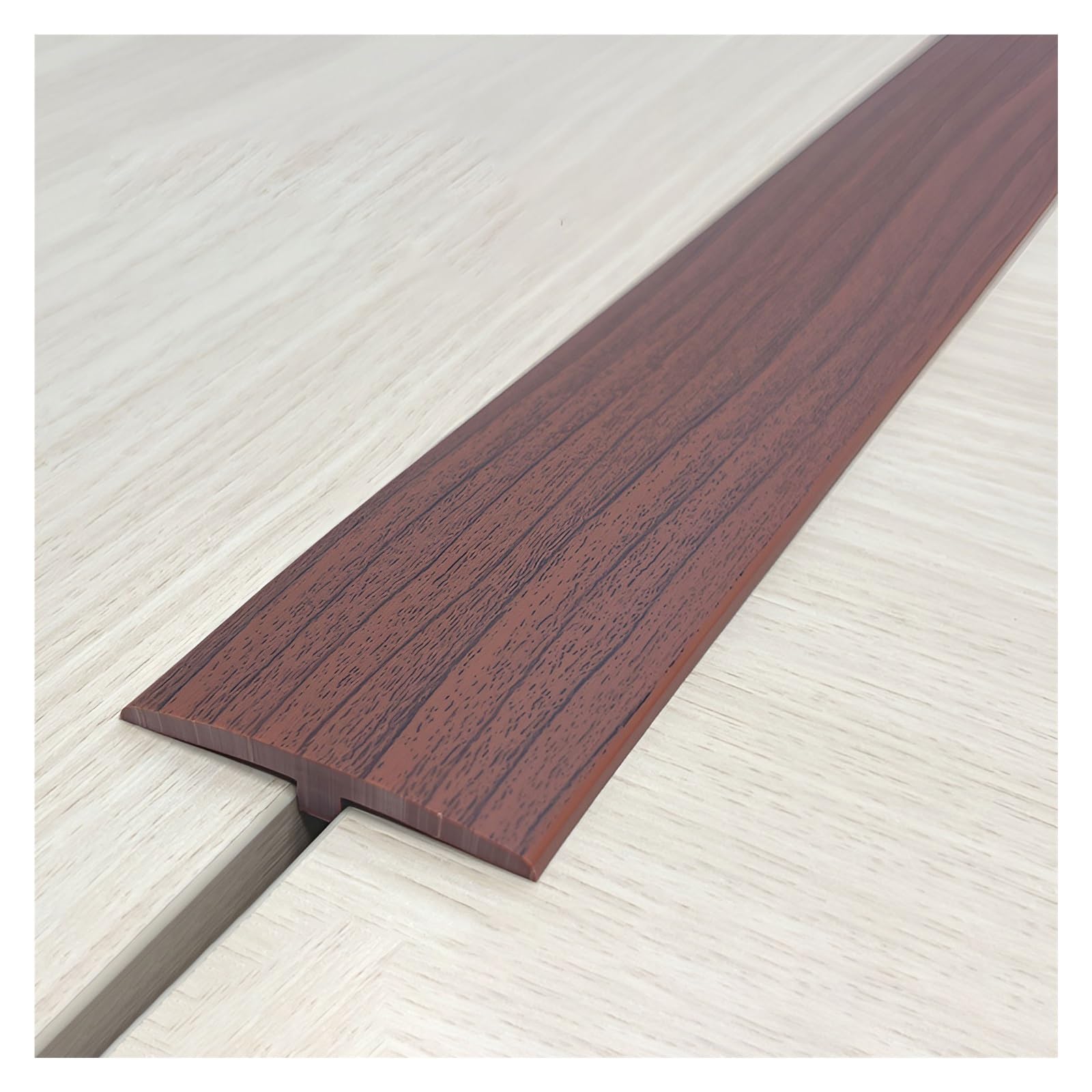 PVC Self Adhesive Floor Transition Strip, T Molding Floor Cover Strips, Cuttable Door Threshold Strip, For Door/Tile/Floor(Red,5CM*2.0M(6.6Ft))