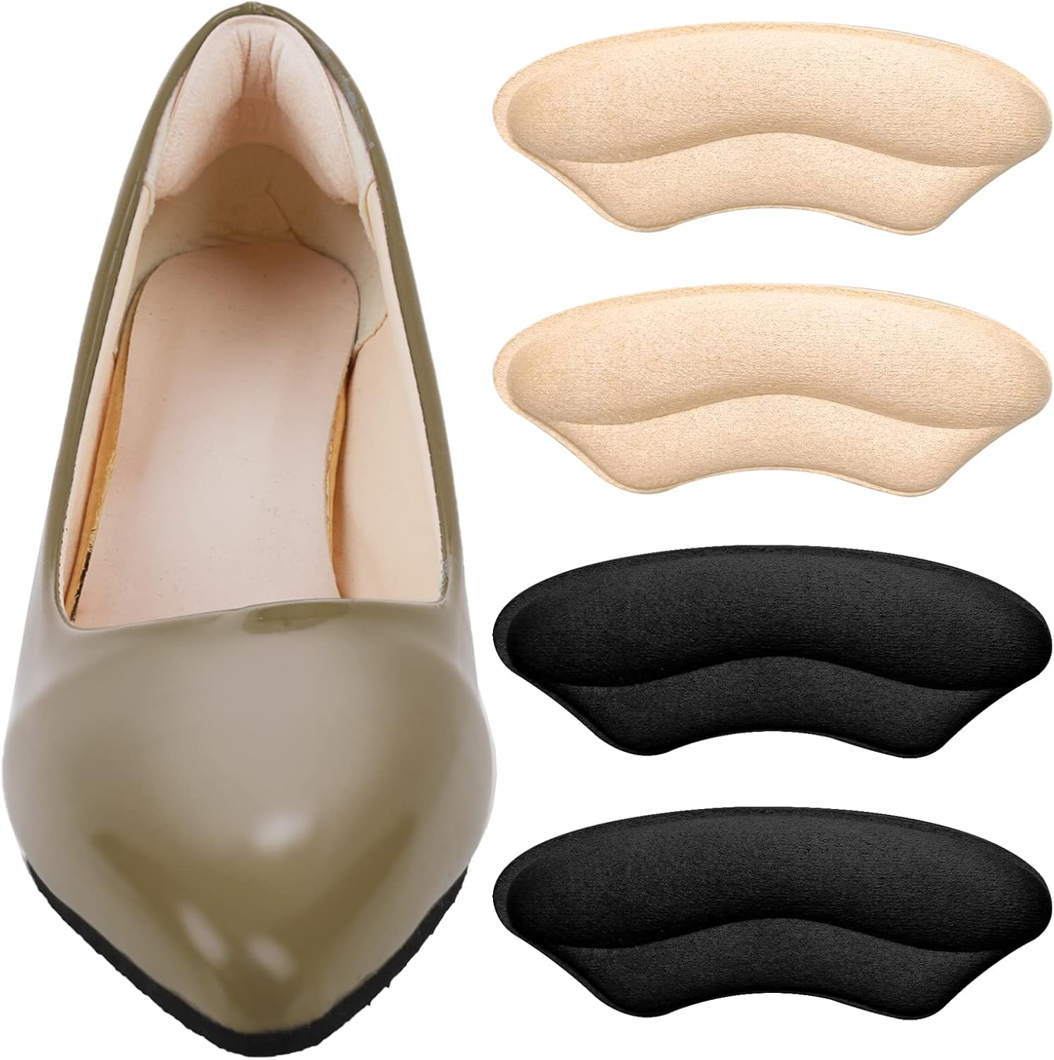 ZDNT 6 Paia Cuscinetti Per Cuscino Per Tacco,Riempitivi Scarpe Inserti Per Dita Dei Piedi, Solette Anteriori E Talloni, Inserto Per Prevenire Troppo Grandi Scarpe Alleviare Il Dolore - Foto 7