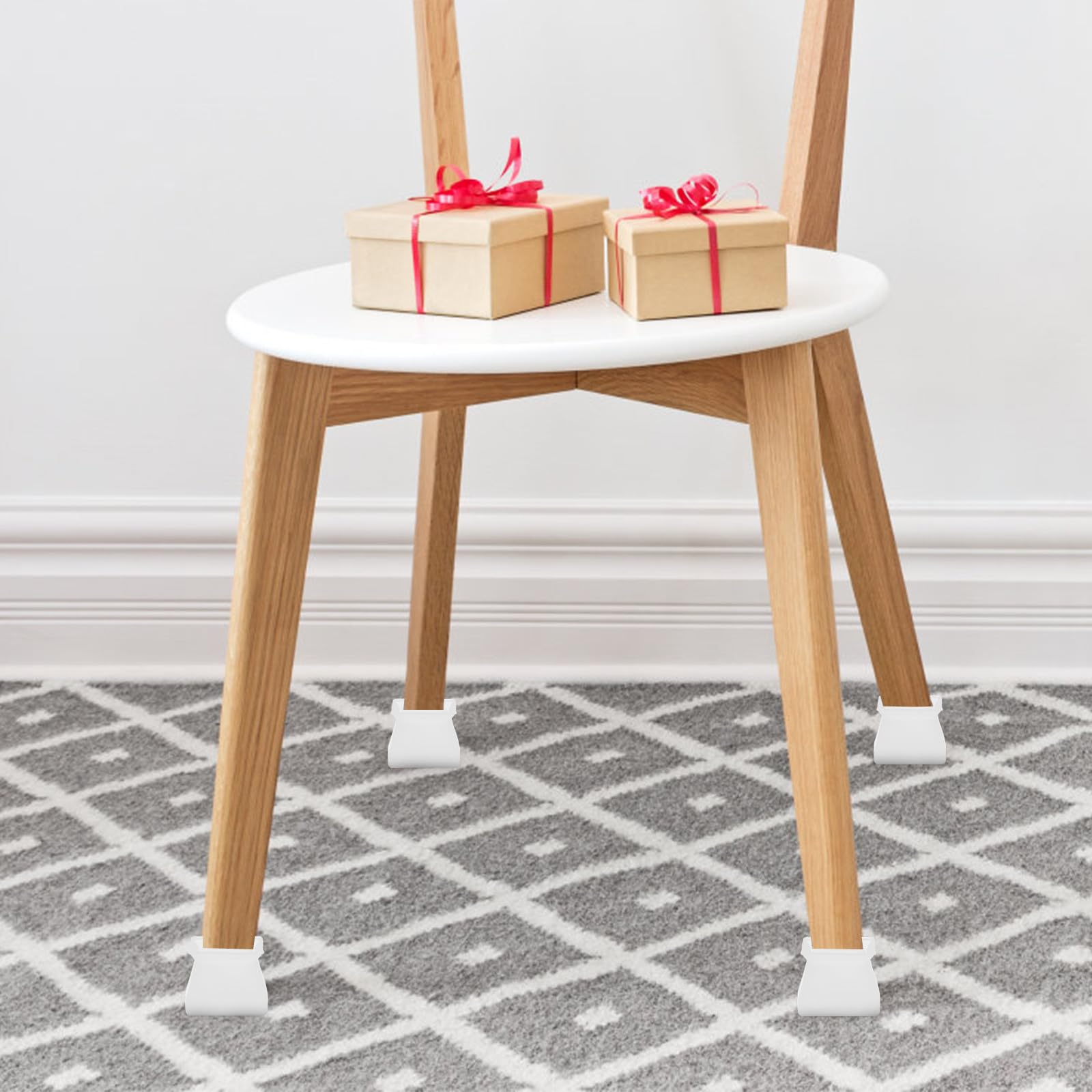 10 Piezas Protectores de Silicona para Patas de Silla, Blanco