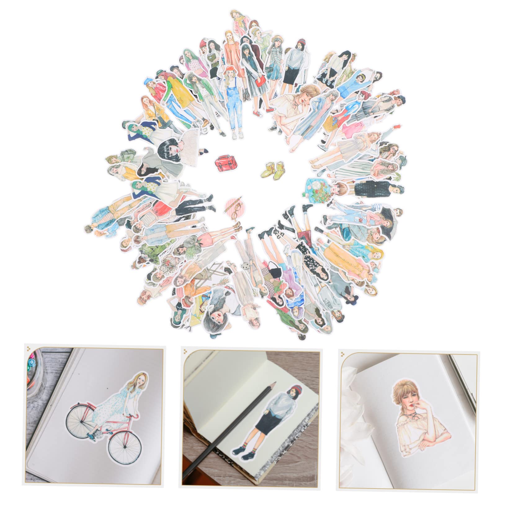 1080piezas Stickers De Scrapbooking De Personajes Pegatinas Decorativas Para Diario Material De Manualidades y Journaling Accesorios Aesthetic Para Álbumes y Calendarios