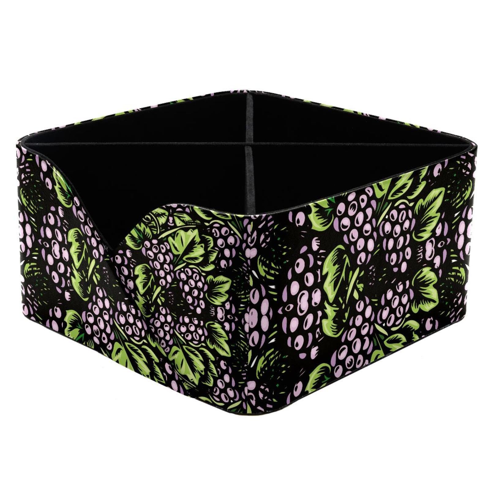 KengjuTesu Grapes Desktop Organizer Pen Holder, Rectangular Pencil Cup for Office, Study and Makeup Stations