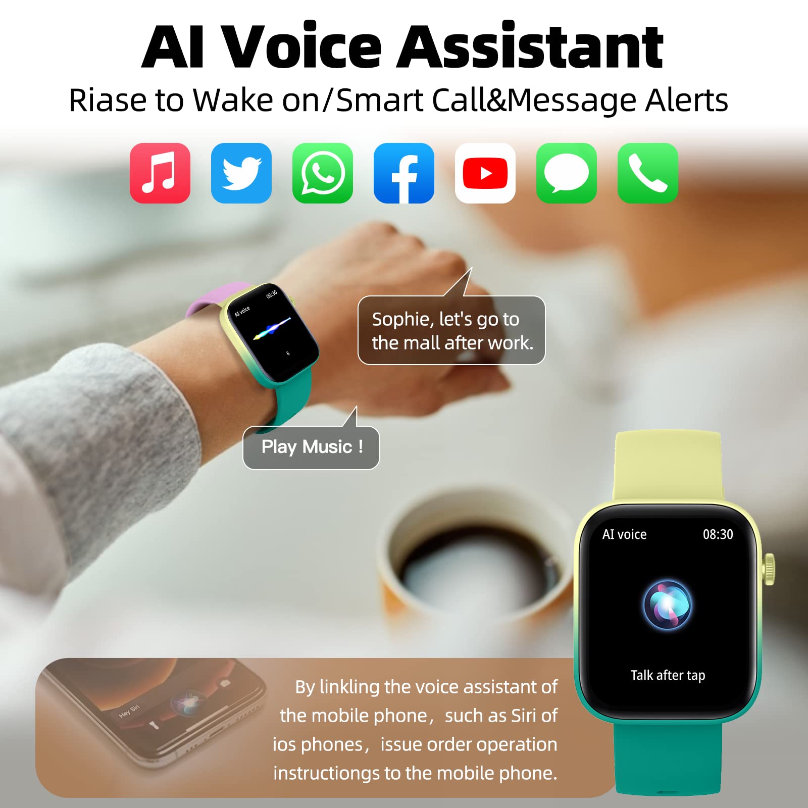 Smart Watch (rispondere/effettuare chiamate) per donne e uomini, fitness tracker da 1,9 pollici, touch screen, orologio fitness 108 sport impermeabile IP68, cardiofrequenzimetro/monitoraggio del sonno