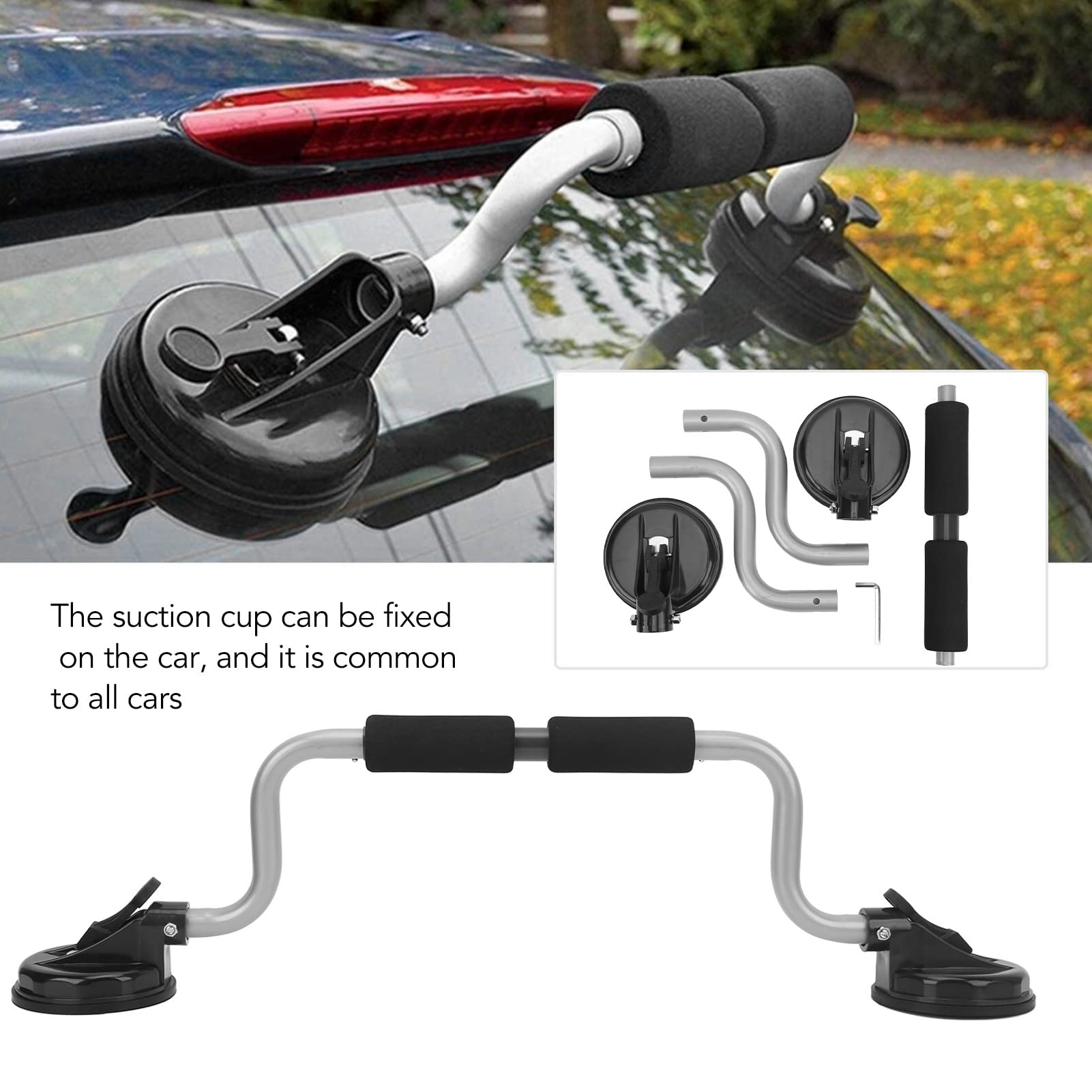 Rodillo para Kayak, Asistente de Carga para Kayak con Soporte de Ventosas de Alta Resistencia, Soporte para Cargador de Rodillos de Techo para Kayak para Carga Trasera de