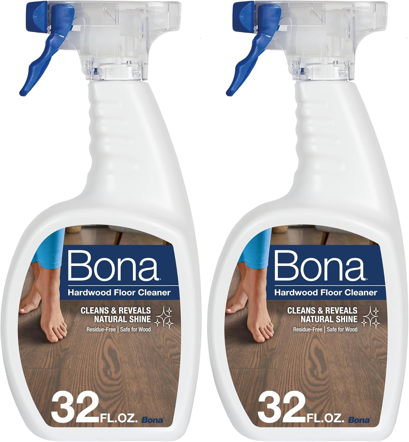 Bona Hardwood Floor Cleaner Spray – 32 fl oz – Unscented – Residue-Free Household Floor Cleaning Solution for Wood Floors (Pack of 2)