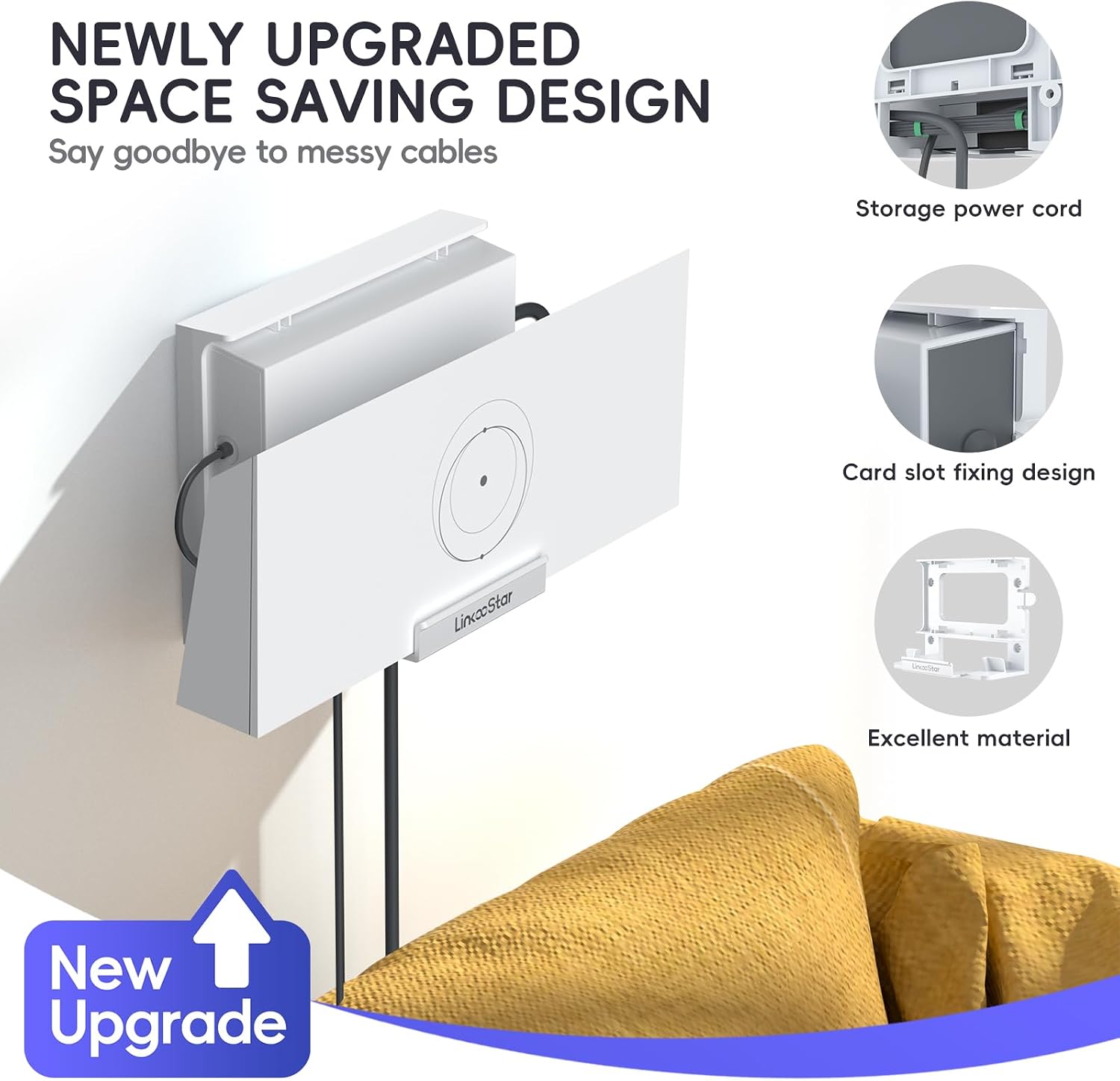 for Starlink Gen 3 Router Mount, All in One Starlink Wall Mount for Standard V3 Mesh Router and Star Link Gen 3/4X Power Supply Mounting Kit, Space Saving Star Link Mini Accessories