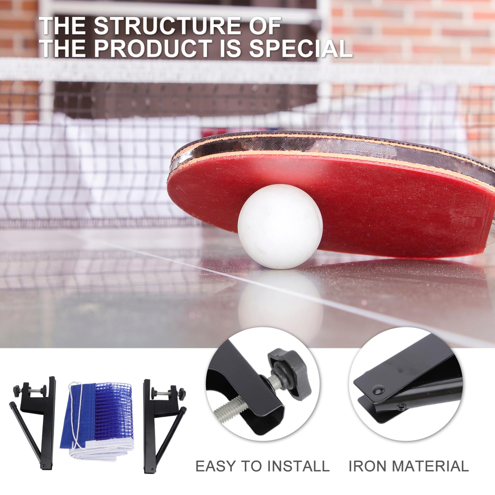 BESPORTBLE Small Pong Rack Portable Table Tennis Post Lightweight Mesh Net Frame for