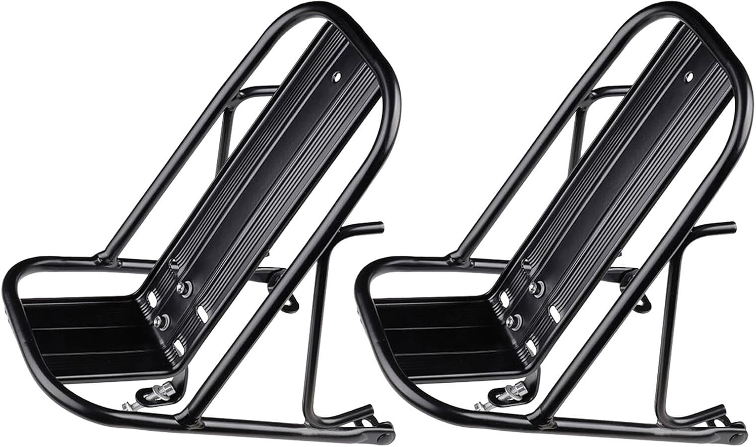 2pcs Bike Front Cargo Rack Metal Bicycle Carrier Strong Load 11lb/5kg Capacity Mountain Road Bike Touring Luggage Holder for Outdoor Cycling