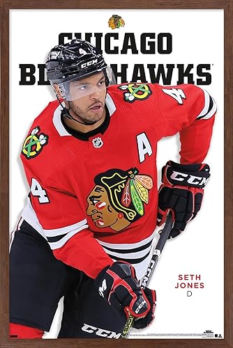 Miniatura 7 de Trends International NHL Chicago Blackhawks - Póster de pared de la serie 23 de Seth Jones, 22.4 pulgadas de largo x 14.7 W, versión premium sin