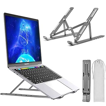 LENRUE Tabletop Laptop Stand, Adjustable Portable Laptop Holder, Aluminum Alloy Desktop Mount Compatible for 10-17 inches MacBook PC-Notebook, Tablet, Thinkpad