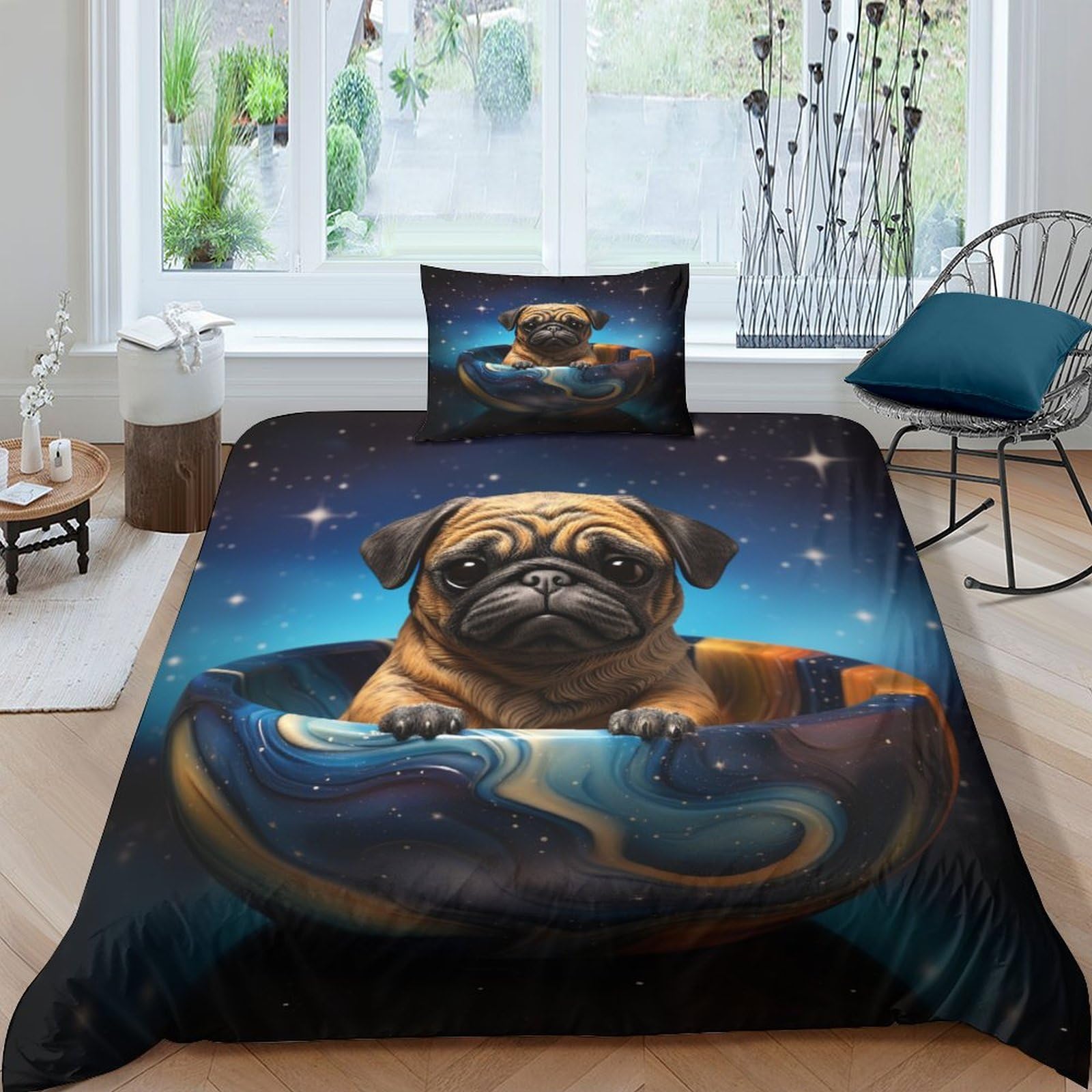 Couette carlin avec parure de lit 135x200 microfibre 3D