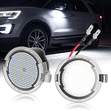 2PCS LED Side Mirror Puddle Lights 6000K White Round Shape Lamp for Ford