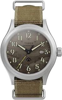 Men's Expedition Sierra 40mm Watch - Tan Strap Tan Dial Silver-Tone Case