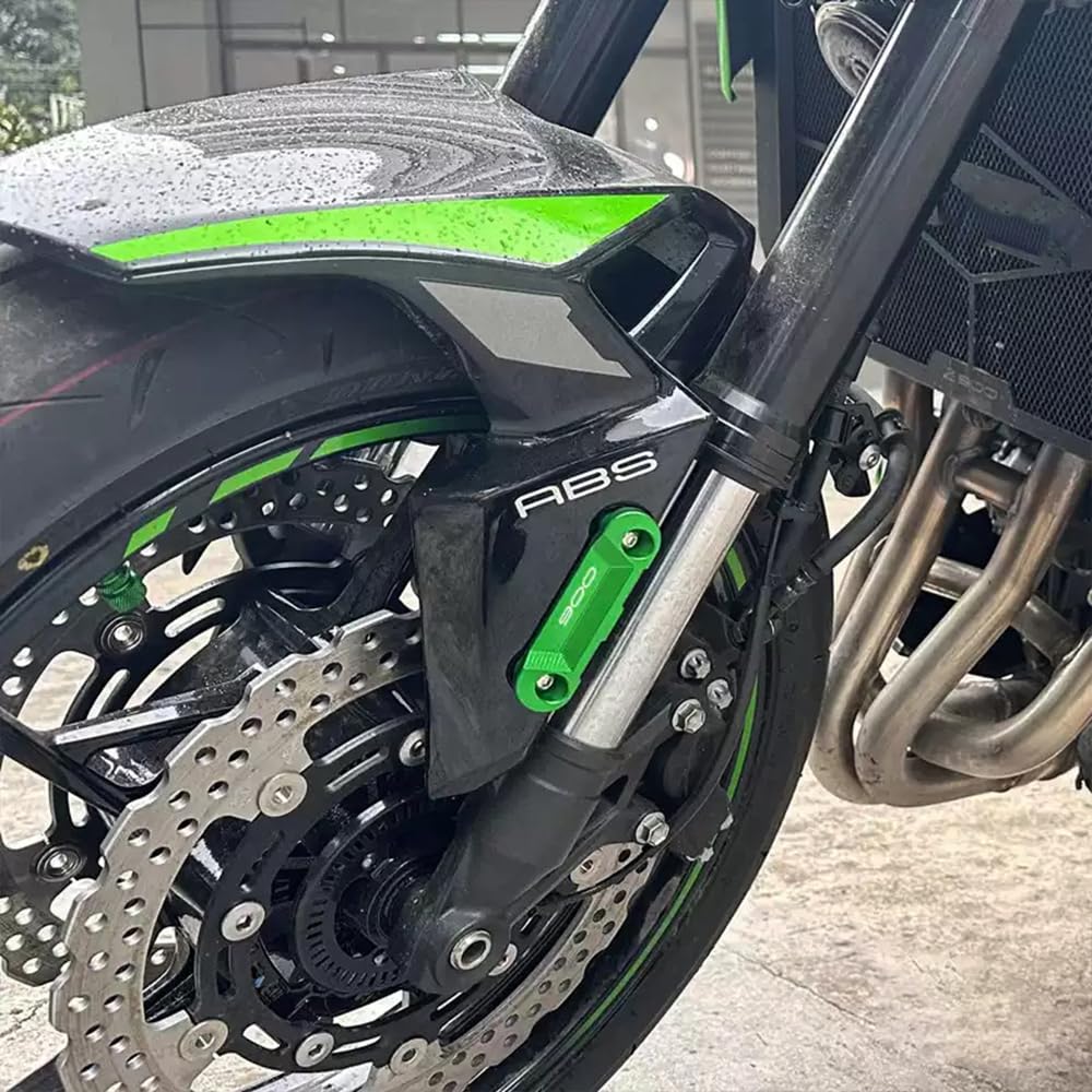 MOWOK Assale Anteriore Piastra Coper ABS Copertura Decorativa per kawasaki Z900 2025 Z 900 2017-2023 2024 Z900RS Z900 RS SE Moto Accessori in CNC Alluminio (Verde)