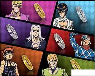 ジョジョの奇妙な冒険 指輪 サイズ調整 アクセサリー ブチャラティ ジョルノ ジョバァーナ アバッキオ グイードミスタ ナランチャ パンナコッタ フーゴ コスプレ 小物 グッズ 学園祭 文化祭 お祭り ハロウィン イベント小道具 撮影用 記念品 プレゼント (サイズ調整可能,F) [並行輸入品]