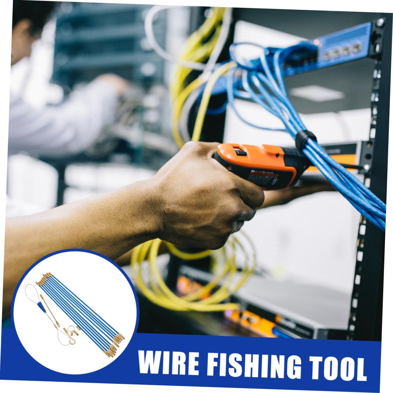 Homoyoyo 1 Set Threader Fish Sticks Electrical Fish Tape Wire Puller Fishing Wire Electrical Electrician Fishing Kit Cable Pullers for Electrical Cables Glow Rods Glassfiber Conduit Copper
