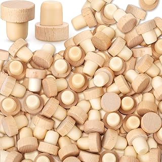 Yalikop 200 Pcs T Shaped Cork Plugs Reusable Wooden & Rubber Wine & Beer Bottle Stoppers