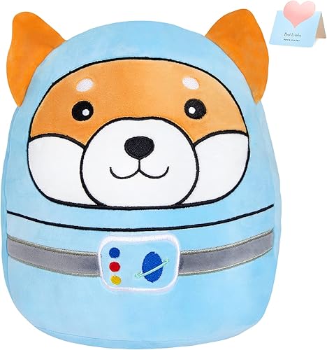 CozyWorld Almohada de felpa para perro astronauta Corgi de 12 pulgadas cojín suave para sofá almohada blanda regalo de cumpleaños para niños y niñas