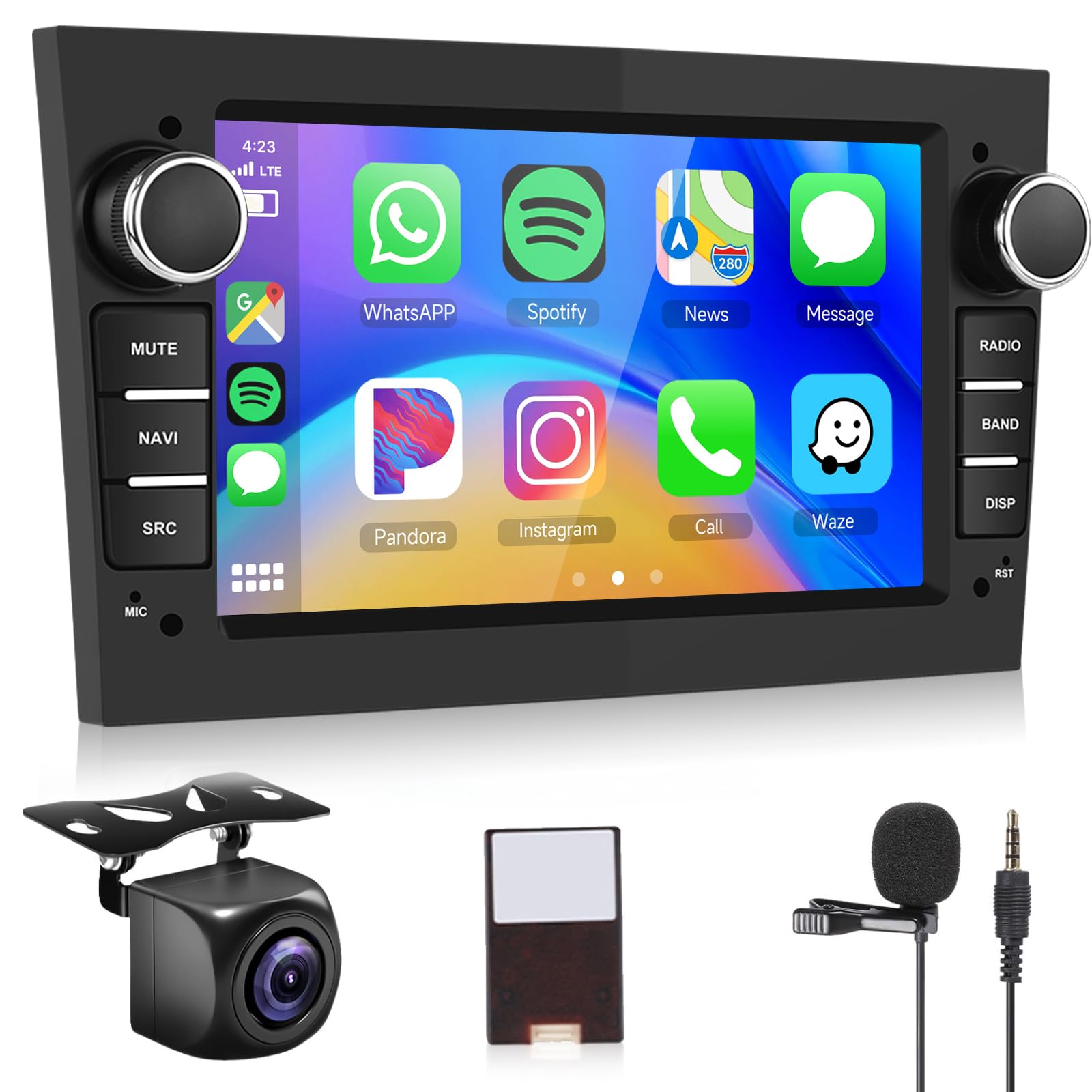 Hodozzy Carplay Radio Coche para Opel Astra Antara Vectra Corsa Zafira Meriva Vivaro Combo,7 Pulgada Touchscreen con/Mirror Link WiFi/GPS/RDS/FM/Bluetooth/USB+Camara Marcha Atras,Negro,2G+64G