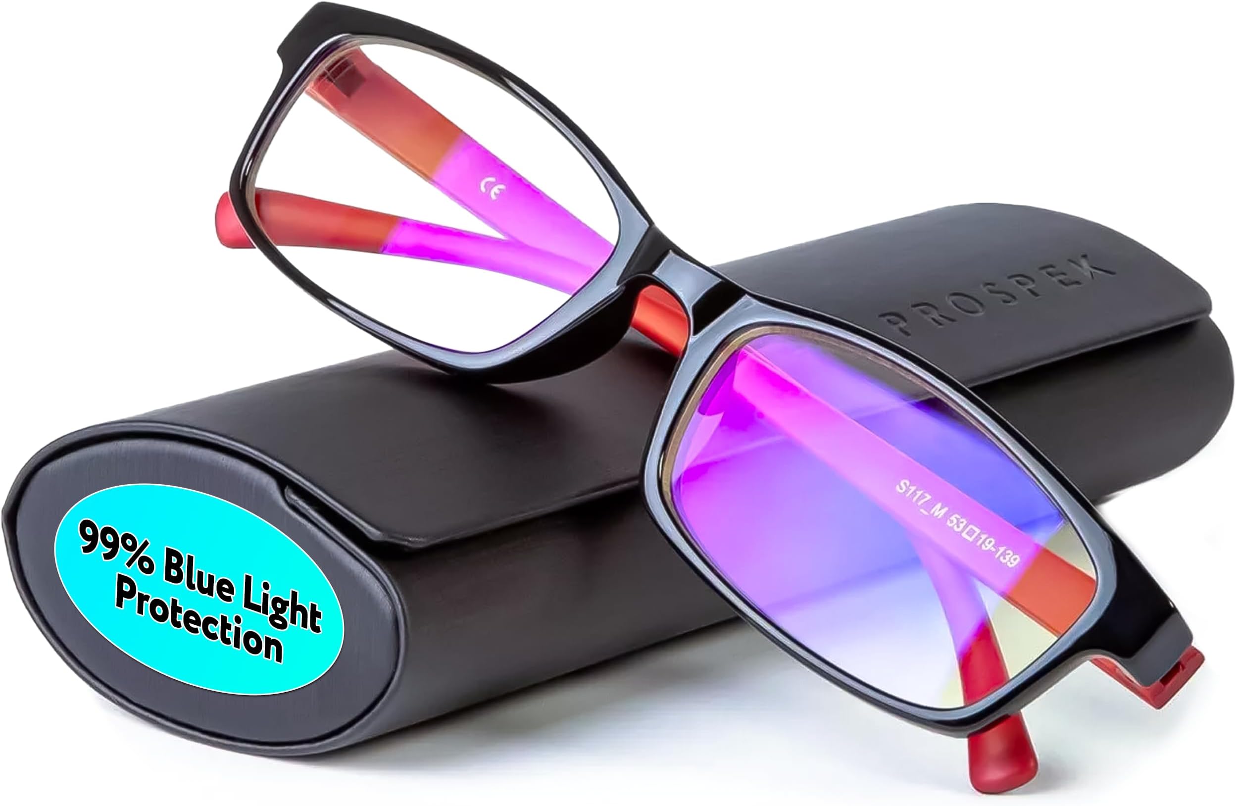 Prospek Blue Light Glasses Reading for Men and Women, For Computer Use, Blue Light Protection, Clear Lens 0 to +3.0 Diopters