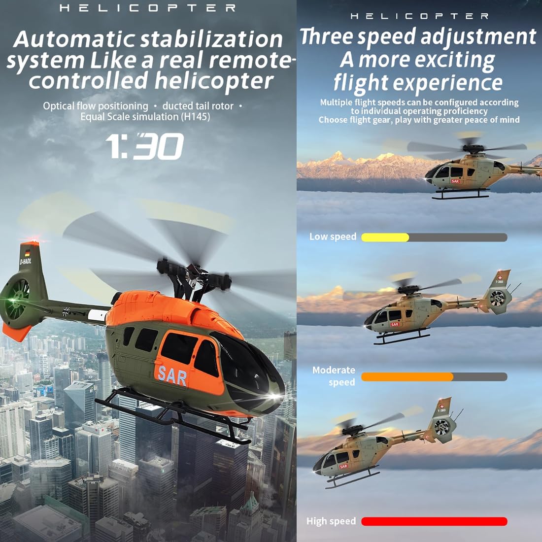 RC ERA C190 H145 6CH Heli Einrotor RC Hubschrauber für Erwachsene Flybarless gyrostabilisiert mit optischer Flusspositionierung bürstenlose Motoren, RTF Helikopter für Hobbyisten