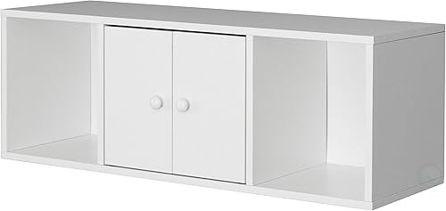 Basicwise - Armario para ordenador de pared, color blanco