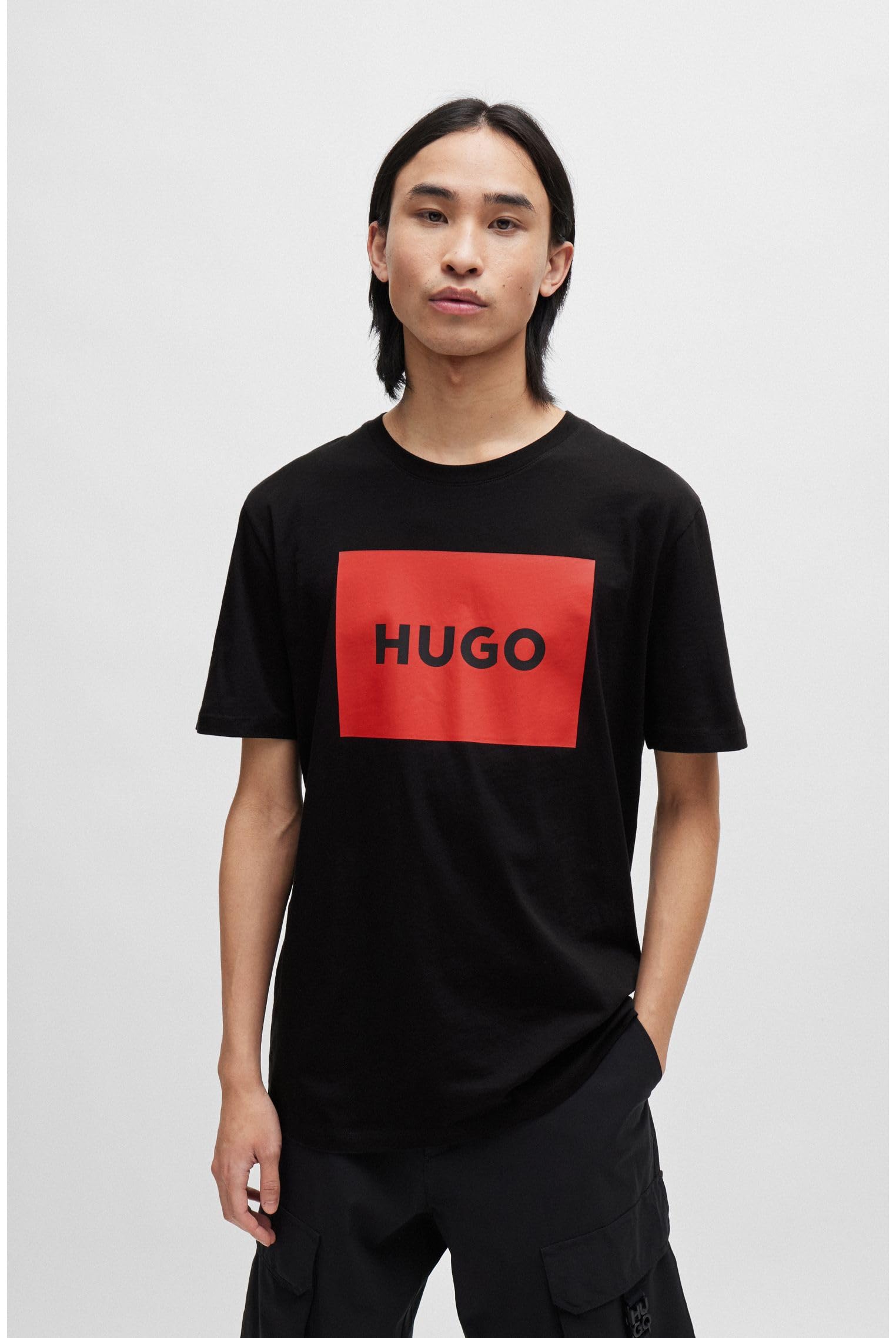 HUGO Uomo Maglietta Grafica Dulive222, Black