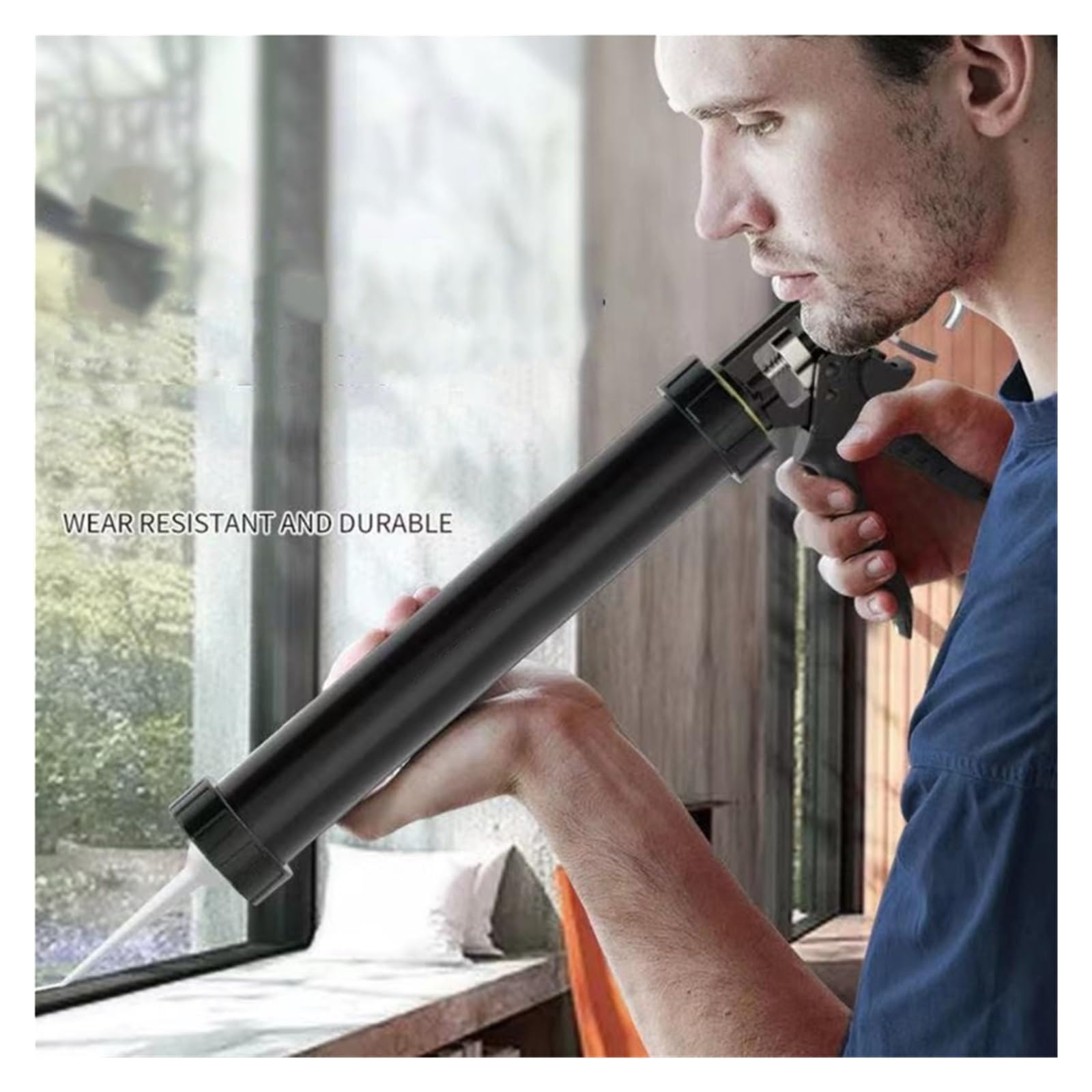 Pistola de calafateo eléctrica Ajustable de Mano Pistolas de Pegamento for Vidrio de 600/500 ml con Boquilla Manual for Pistolas de calafateo (Color : 600ML)