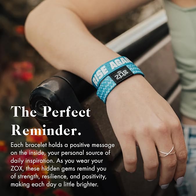 ZOX Interactive Bible Verse Bracelets Rise Again | Compatible with iPhone & Android, Scan for Daily Scripture, Stretchy Elastic Wristband, Fun Gift for Men, Women & Teens (Large)