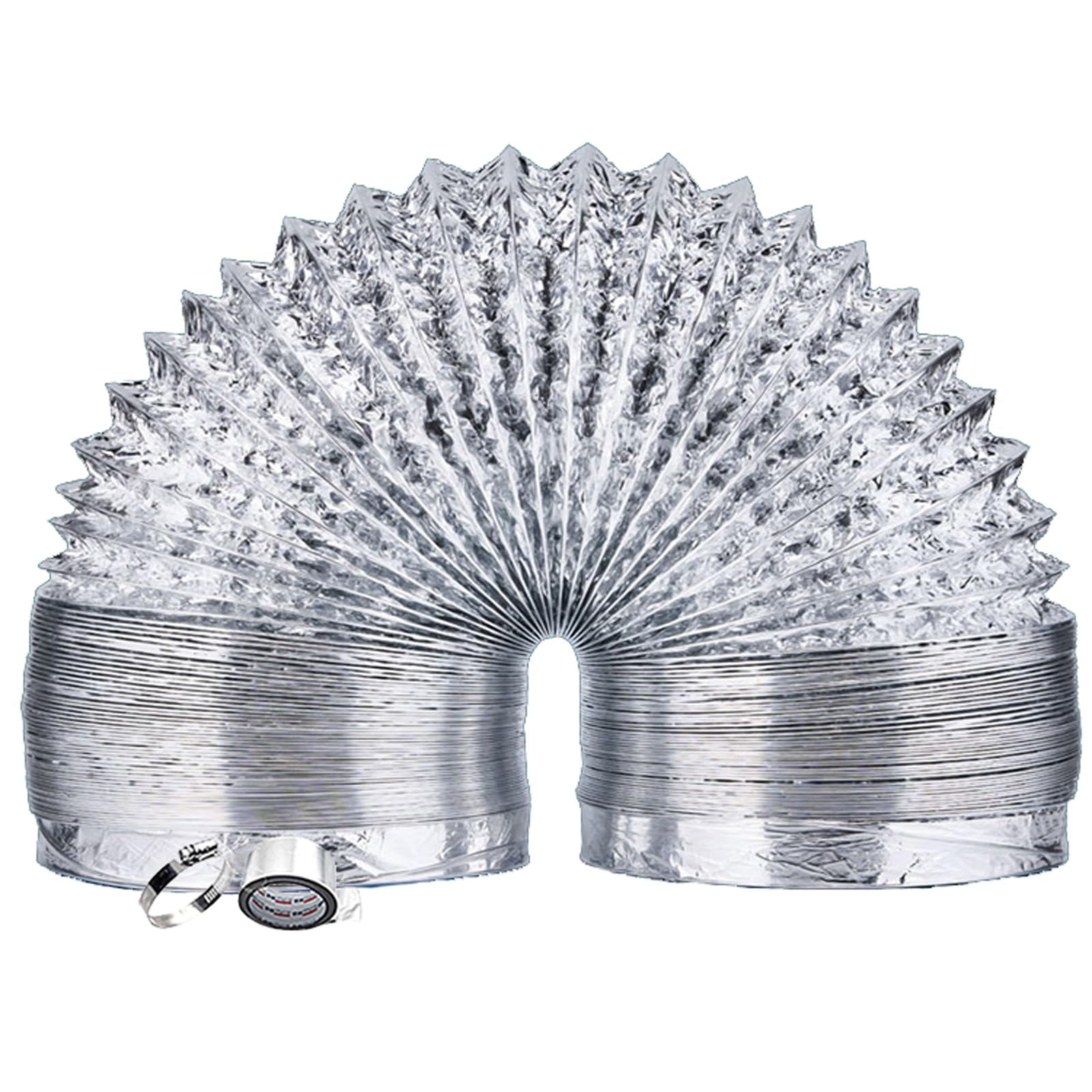 Kanał wentylacyjny z poliwinylu aluminium Wąż wentylacyjny aluminiowy do ogrzewania i chłodzenia, elastyczny przewód wydechowy do systemów, izolowane przewody wentylacyjne(3.0m 160mm)
