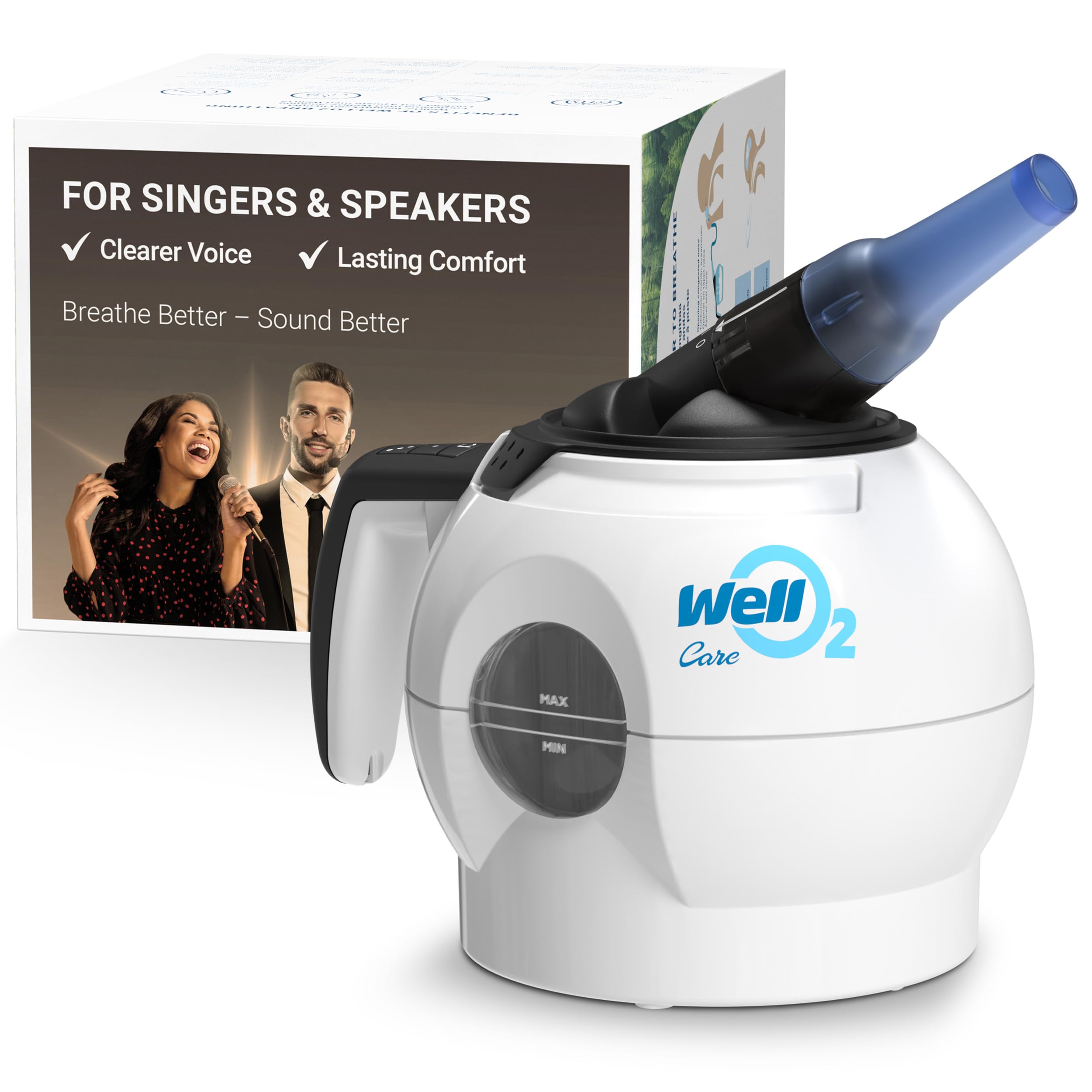 Breathing Trainer Voice Training and Vocal Steamer for Singers Actors and Professionals with Warm Steam Intake Portable