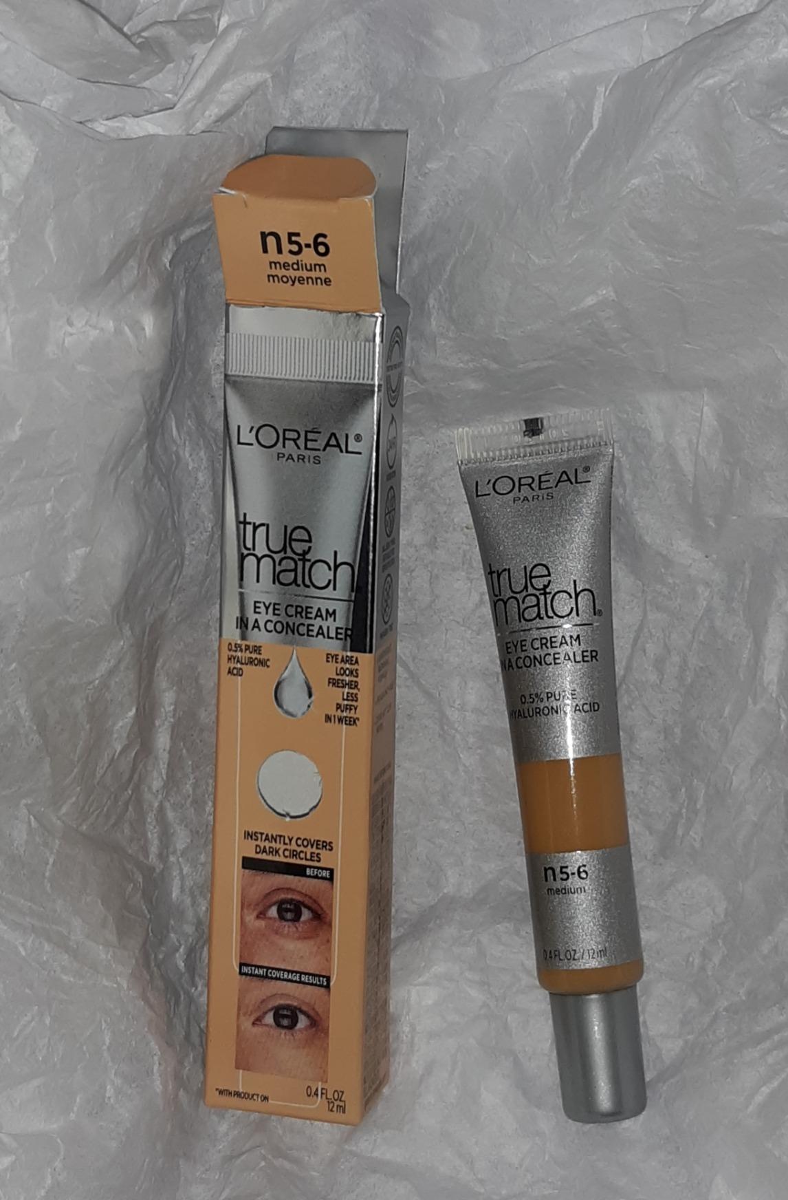 L'Oreal Paris L’Oréal Paris True Match Eye Cream in a Concealer, 0.5% hyaluronic acid, Medium N5-6, 0.4 fl. oz