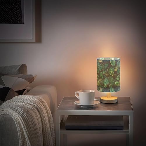 Miniatura 6 de Lots of Green Leaves on A Black Background Table Top Lamps Kids Night Light for Patio Table Lamp for Girls Retro lampara de escritorio led