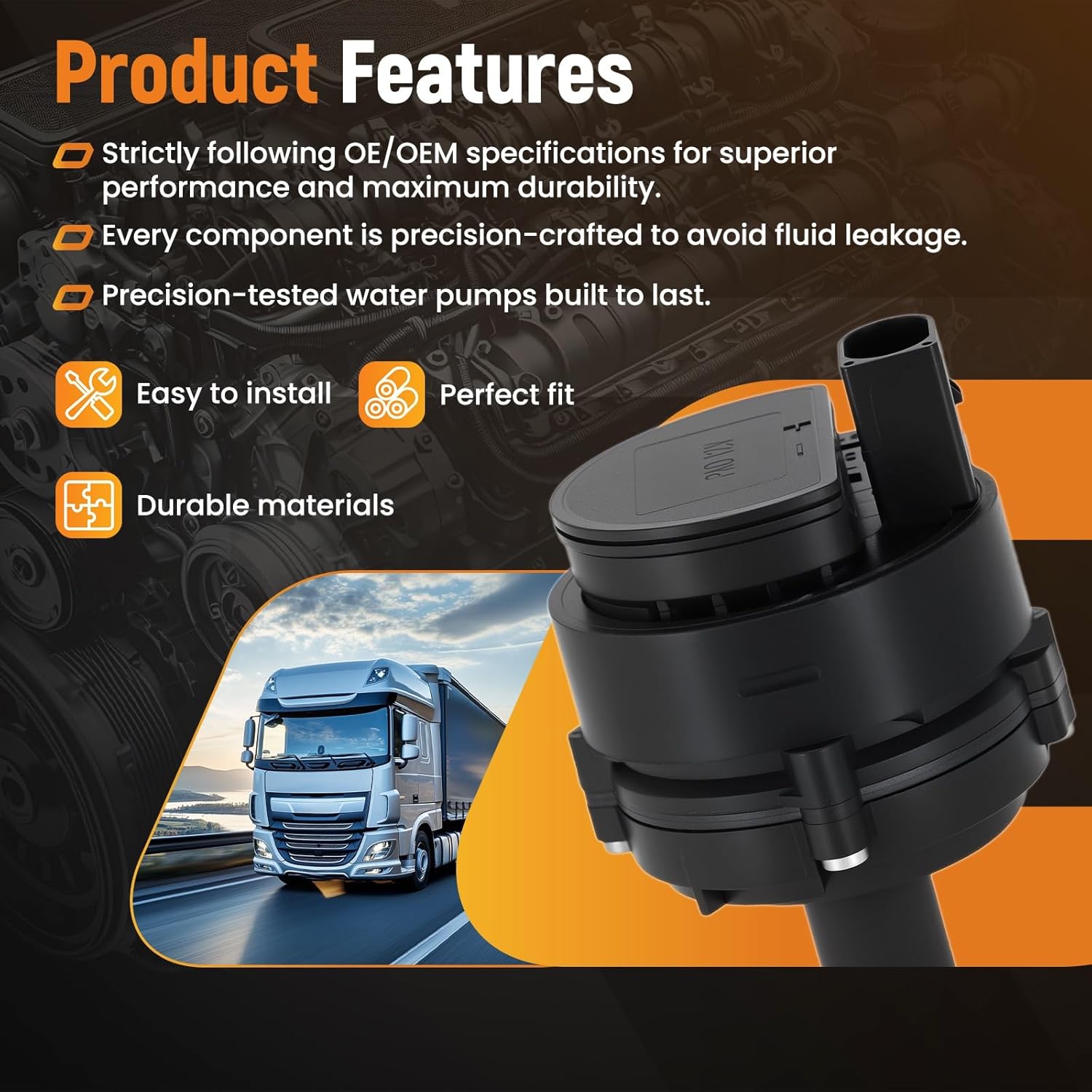 maXpeedingrods Engine Auxiliary Water Pump for Mercedes-Benz AMG GT GLE GLS Maybach S-Class Sprinter 2006-2018, Replacement 902-065, 2118350264, 2E0965521