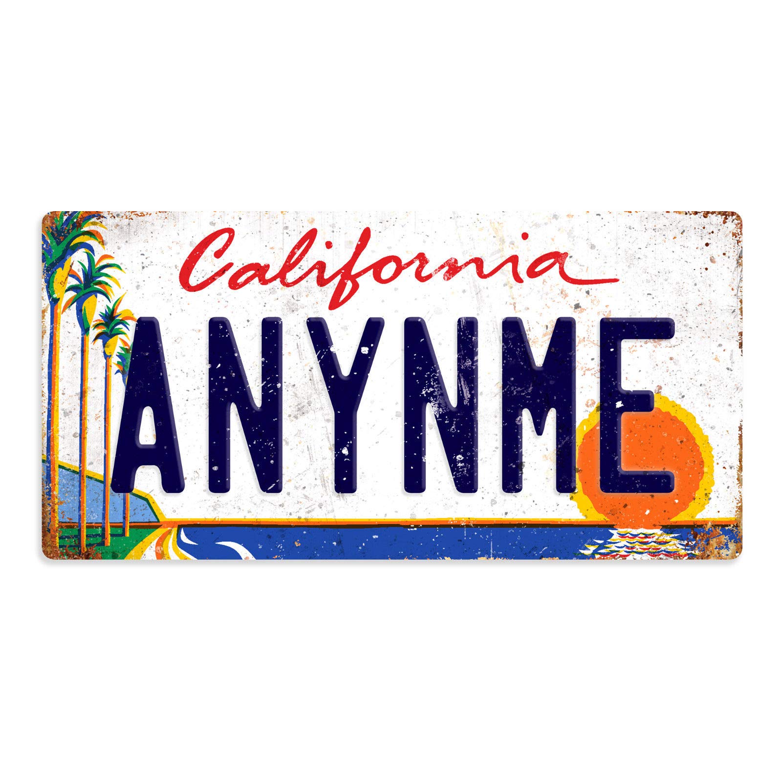 Personalised American Number Plates - Custom California v1 – Sticky Pads | Printed Metal Wall Sign Plaque Printed Metal Wall Sign Plaque Show Plate