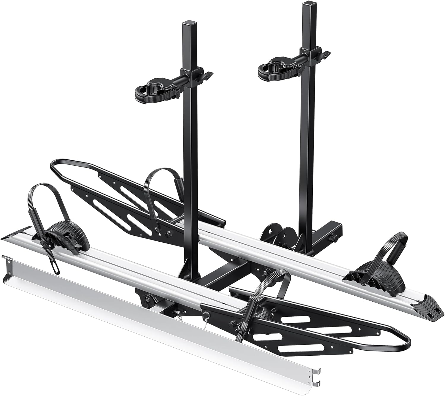Young Electric Hitch Mount Bike Rack w/ Ramp: 200lb Capacity for 2 E-Bikes on SUVs, RVs, 2" Receivers