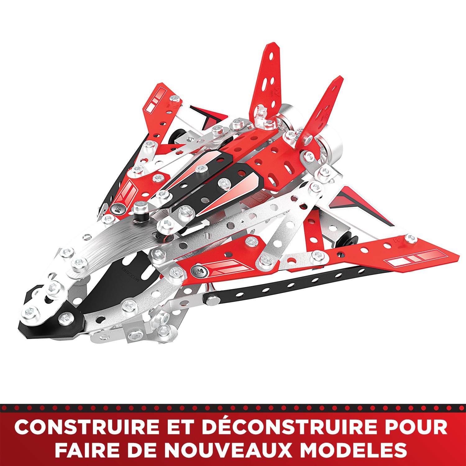 BANDAI - Meccano Véhicules de Course 10 en 1 - Coffret de Construction 10 Modèles - 225 pièces, Outils, Notice - Kit Activité Assemblage Voiture Avion Bateau Course - Jouet Enfant 8 Ans et+ -APM20104