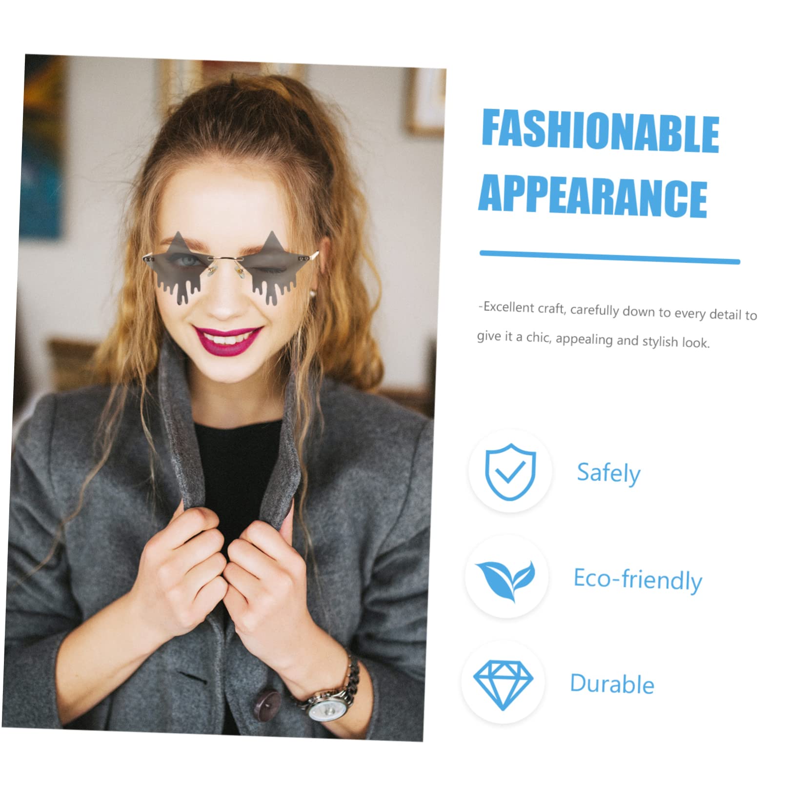 STOBOK 5paare Party Sonnenbrille Im Star-design Lustige Rahmenlose Sonnenbrille Für Feiern Festivals Und Leichte Strapazierfähige Accessoires Für Unvergessliche