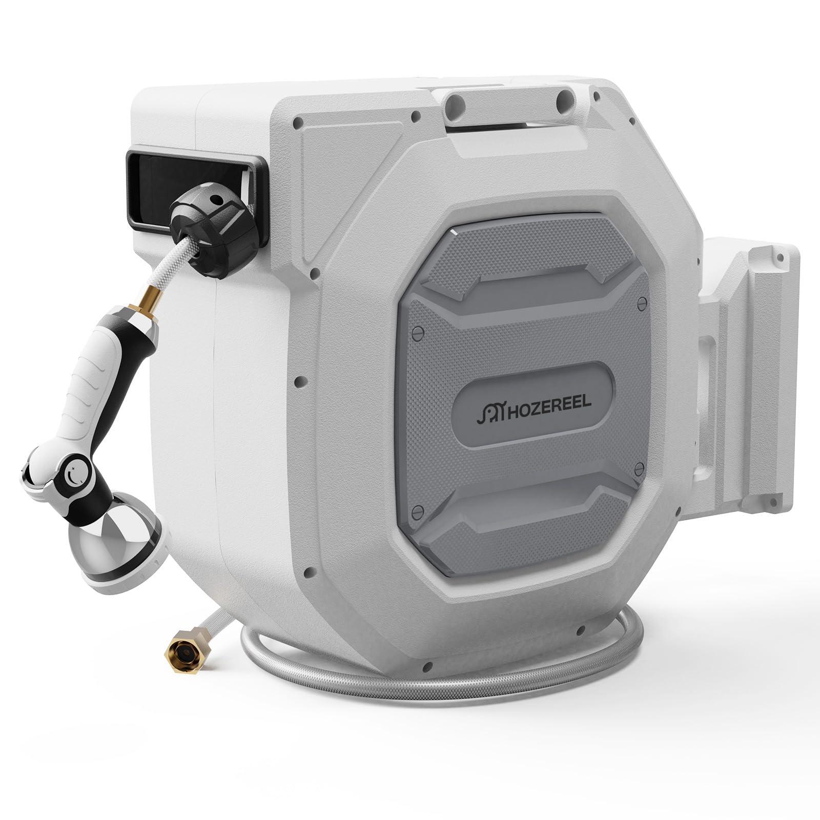 Retractable Garden Hose Reel 5/8" x 100 ft, Metal Bracket Design