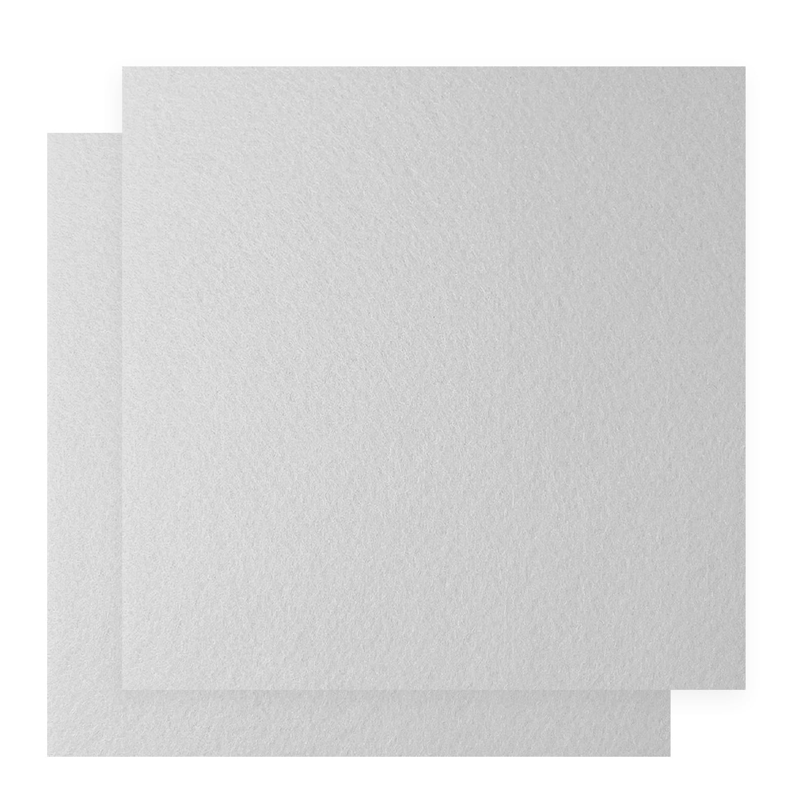 12" x 12" Felt Fabric Sheets for Crafts, Squares Felt Fabric Sheets, 1mm Thick, Non-Woven Felt Paper for DIY Sewing Craft, 2pcs(White)