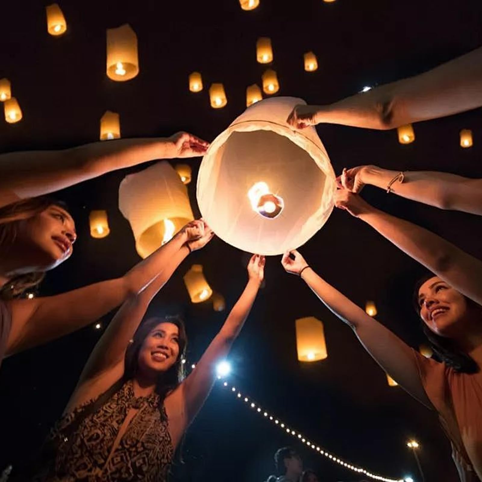 6 PCS Paper Lanterns, Chinese Lanterns, Lanterns to Release in Memory, White Lantern for Weddings Birthdays - Image 4