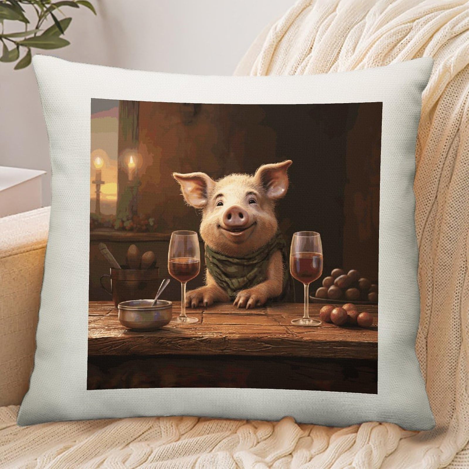 Adfgyerh Style Smiling (18) Pillow Cover Breathable,Pillowcases Boho Decorative Envelope Closure,Throw Pillow Covers For Beach,Patio,Balcony,Couch Living Room 18 * 18In