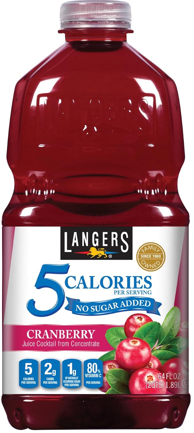 Langers 5 Calorie Pomegranate Juice Cocktail, 64 Fl Oz (Pack of 8)