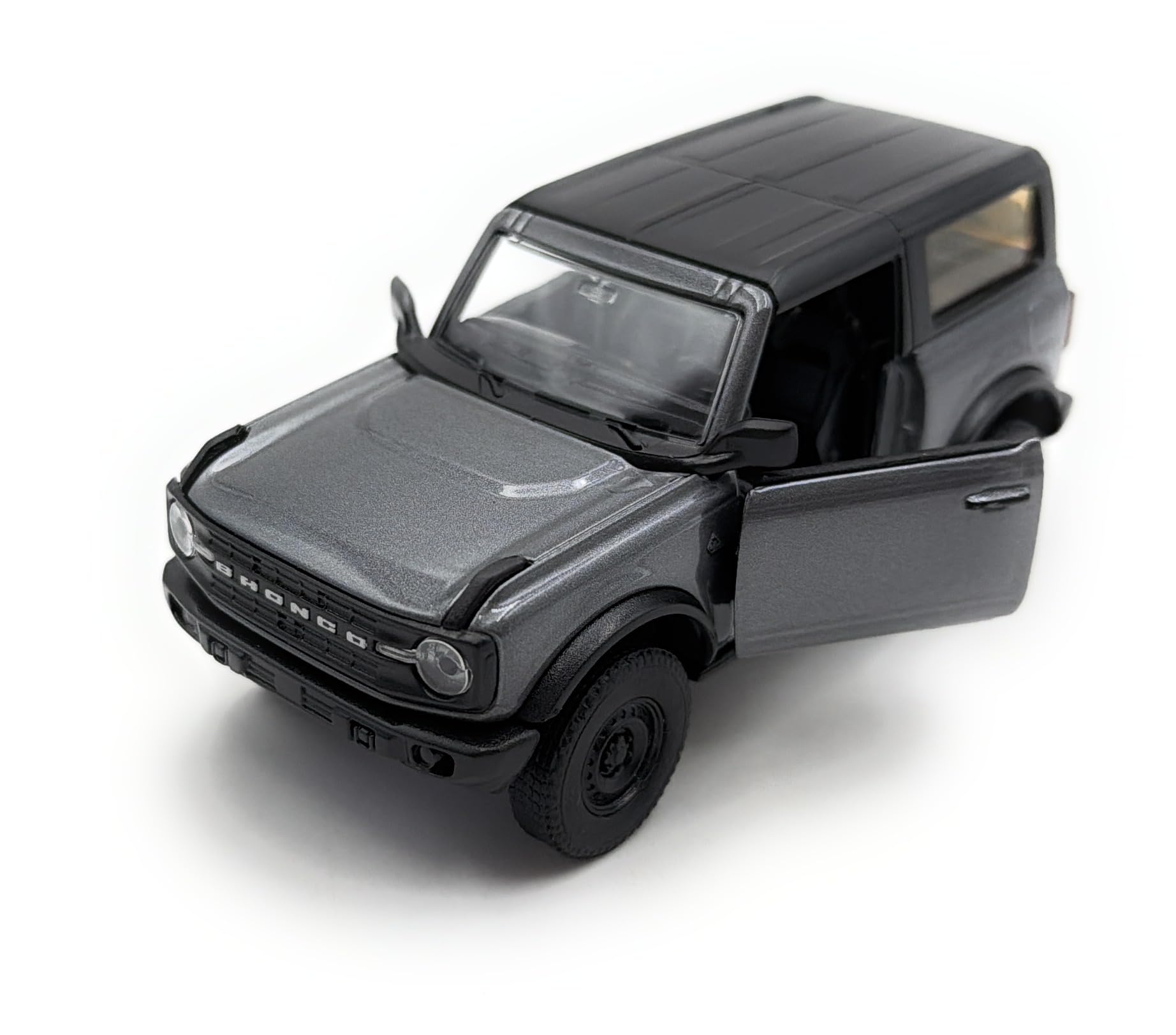 Toi-Toys Welly Ford Bronco Black Diamond model car, miniature vehicle, scale 1:39 / length 12cm, grey