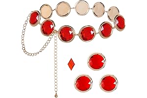Dxhycc Women's Halloween Costume Red Gemstone Raven Cosplay Waist Belt